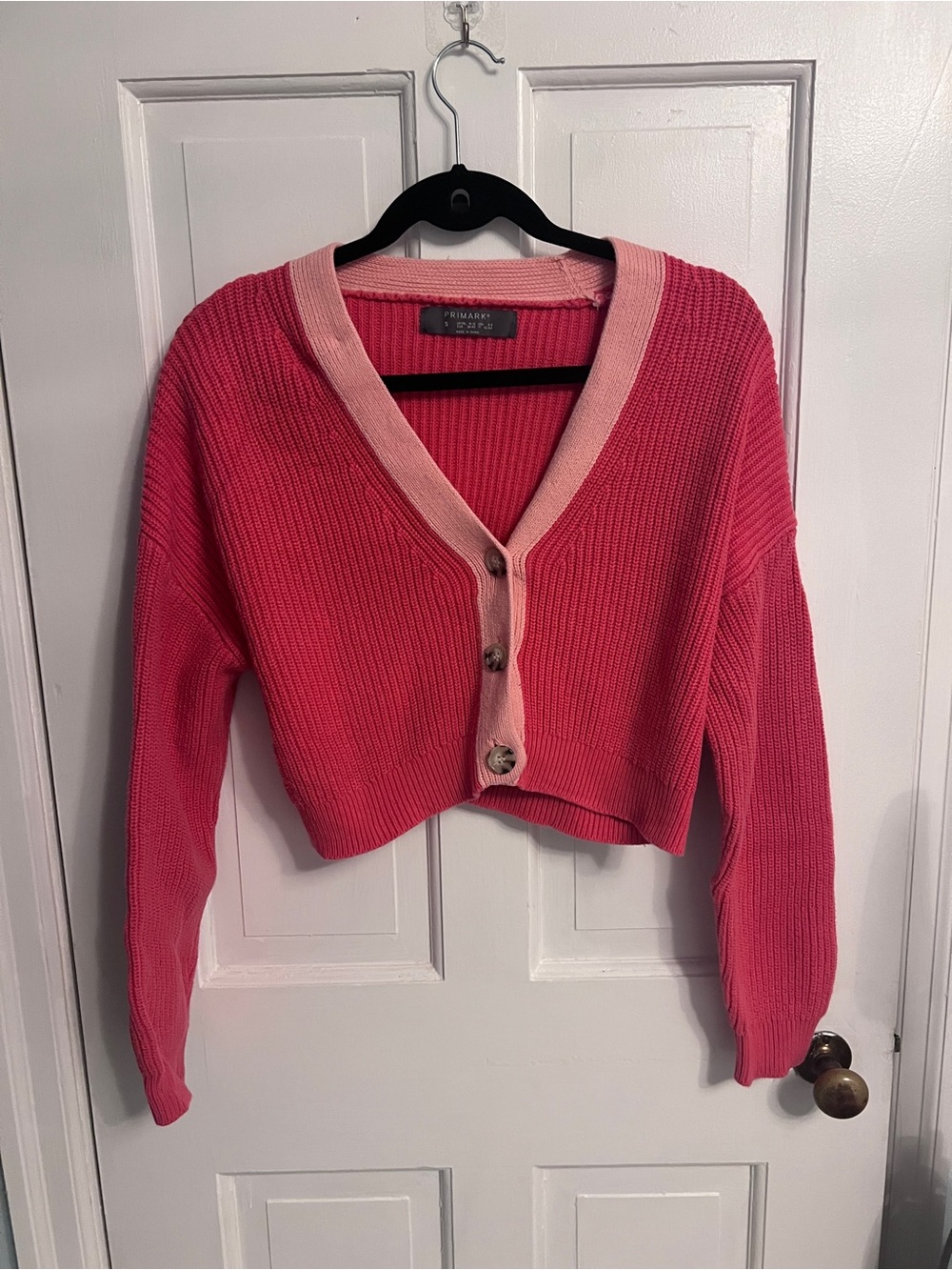 Primark Pink Two-Tone Cropped Cardigan